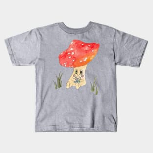 Cute Watercolor Mushroom Reading 4 Kids T-Shirt